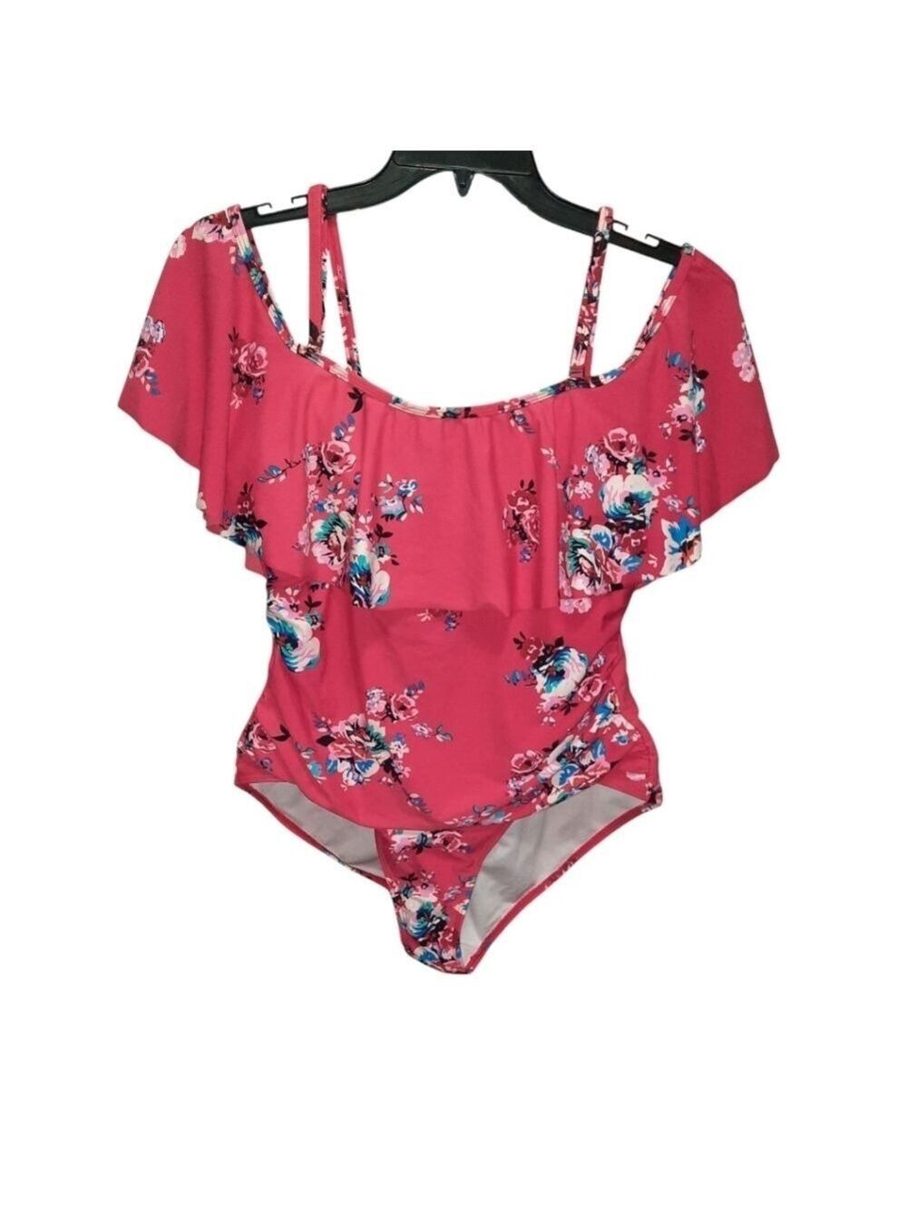 Cocoship Pink Floral One Piece Swimsuit Size 12 - Picture 2 of 8